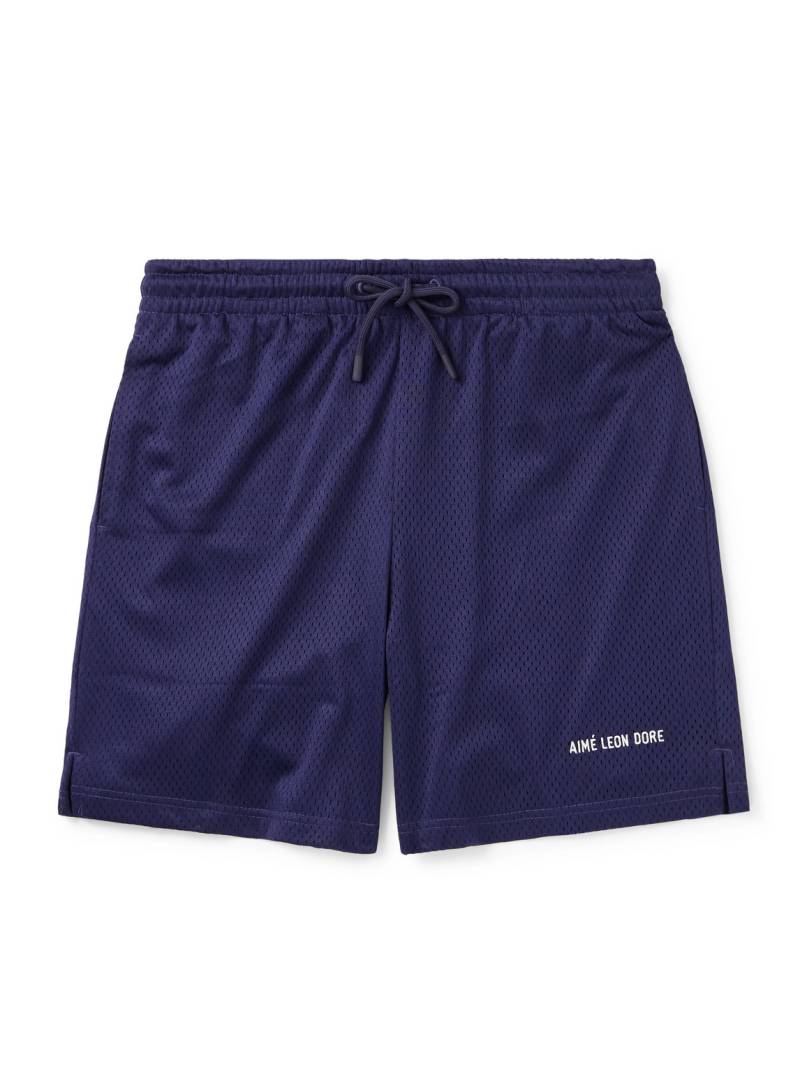 Aimé Leon Dore - Straight-Leg Logo-Print Mesh Shorts - Men - Blue - XS von Aimé Leon Dore
