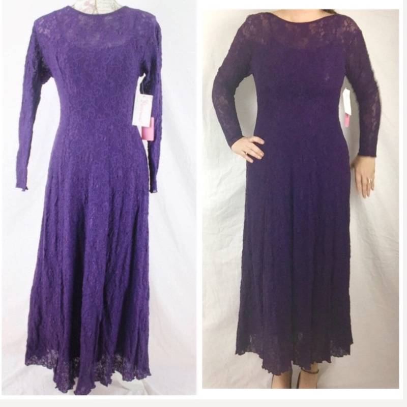 Vintage 80Er Jahre Lila Spitze Kleid Größe Medium Florencia Fiume Von Ca Öffnen Zurück Rosetten Neu Mit Tags Midi Länge Vintage 80Er Jahre Lila Spitze Kleid Größe Medium Florencia Fiume Von Ca Öffnen Zurück Rosetten Neu Mit Tags Midi Länge von AimeeBlueVINTAGE