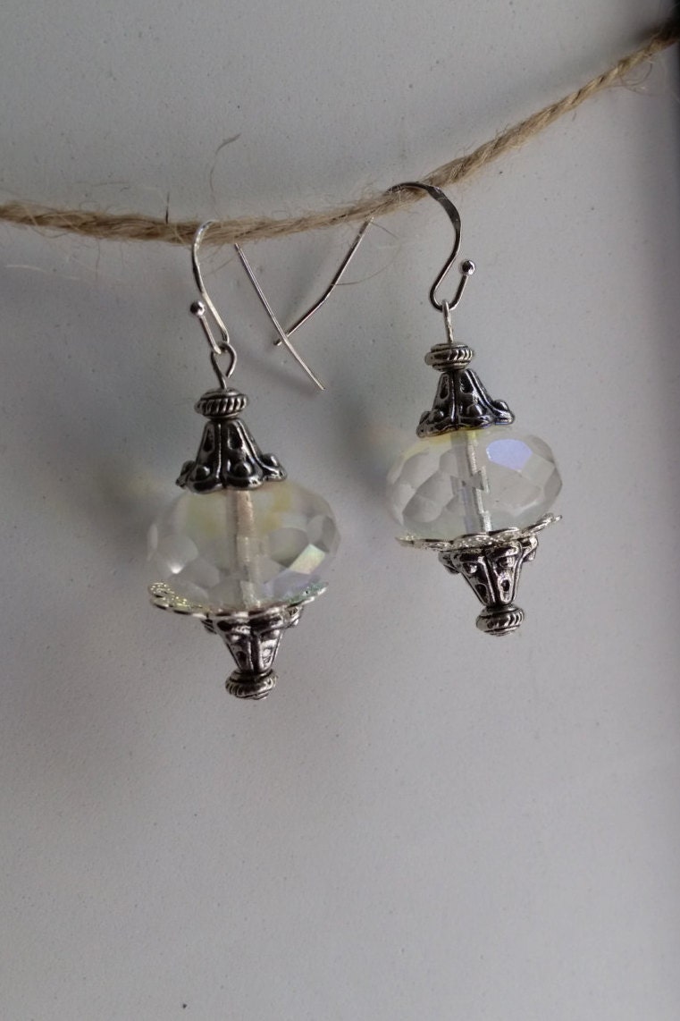 Ohrringe, Großen Swarovski Kristall Rondelle Ohrringe Mit 925Er Silber-Ohrbügel Und Antik Silber Komponenten Ohrringe, Großen Swarovski Kristall Rondelle Ohrringe Mit 925Er Silber-Ohrbügel Und Antik Silber Komponenten von AimeeGJewelry