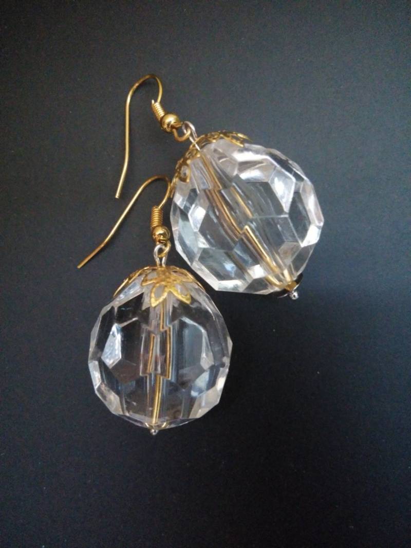 Ohrringe, Lange Klobige Kristall Ohrringe Mit Goldton Komponenten Und Ohrbügel, Ca. 2", Perfekt Für Partys Neue Jahre Ohrringe, Lange Klobige Kristall Ohrringe Mit Goldton Komponenten Und Ohrbügel, Ca. 2", Perfekt Für Partys Neue Jahre von AimeeGJewelry
