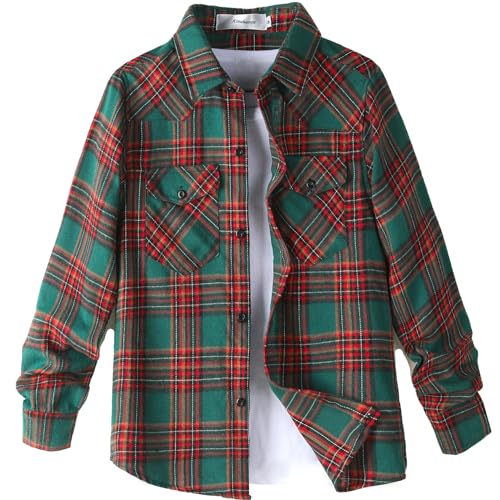 Aimehonpe Flanellhemden für Jungen und Mädchen, kariert, langärmelig, Frühling, Büffel, Westernhemd, Knopfleiste, Vintage, leicht, Rotes Waldgrün, 5-6 Jahre Aimehonpe Flanellhemden für Jungen und Mädchen, kariert, langärmelig, Frühling, Büffel, Westernhemd, Knopfleiste, Vintage, leicht, Rotes Waldgrün, 5-6 Jahre von Aimehonpe
