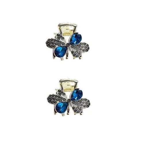 Kleine Mini-Haarspangen mit Strasssteinen, Retro-Blume, raffiniert, Haarschmuck für Damen und Mädchen (2 Stück) von Aimery