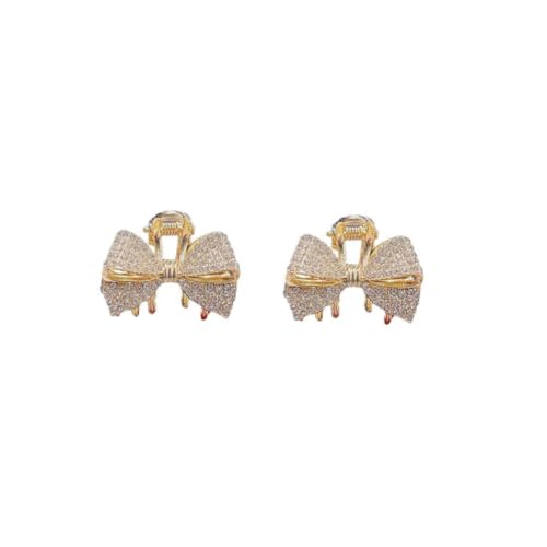 Kleine Mini-Haarspangen mit Strasssteinen, gelbe Schmetterlings-Haarspangen für Damen, Retro-Haarspangen, Haarschmuck für Damen und Mädchen (2 Stück) von Aimery