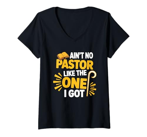 Damen Es gibt keinen Pastor wie den, den ich zum christlichen Glauben gebracht Habe T-Shirt mit V-Ausschnitt Damen Es gibt keinen Pastor wie den, den ich zum christlichen Glauben gebracht Habe T-Shirt mit V-Ausschnitt von Ain't No Pastor Like The-One I Got Christian