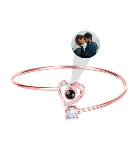 Aina Lighting Personalisiertes Armband Mit Bild im Stein - Foto Projektion Armreif, Individuelles Erinnerungsfoto Geschenk für Frauen von Aina Lighting