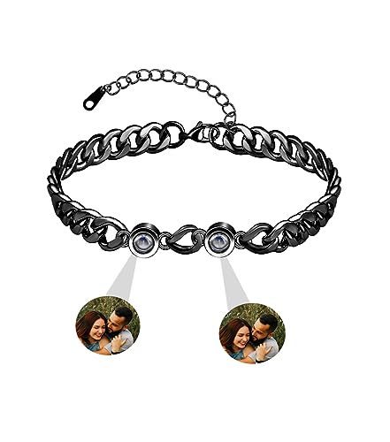 Aina Lighting Personalisierte Foto Armband für Männer und Frauen Benutzerdefinierte Armband mit Bild im Inneren Foto Projektion Armband Jahrestag Geburtstag Memorial Geschenk von Aina Lighting