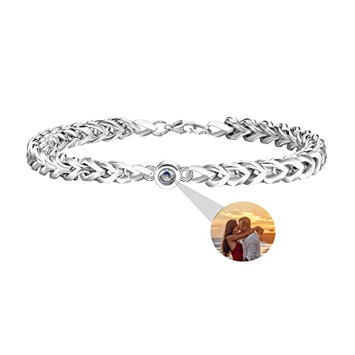 Aina Lighting Personalisierte Foto Armband benutzerdefinierte Projektion Armband mit Bild Im Stein Schmuck mit Foto Projektion für Männer und Frauen von Aina Lighting