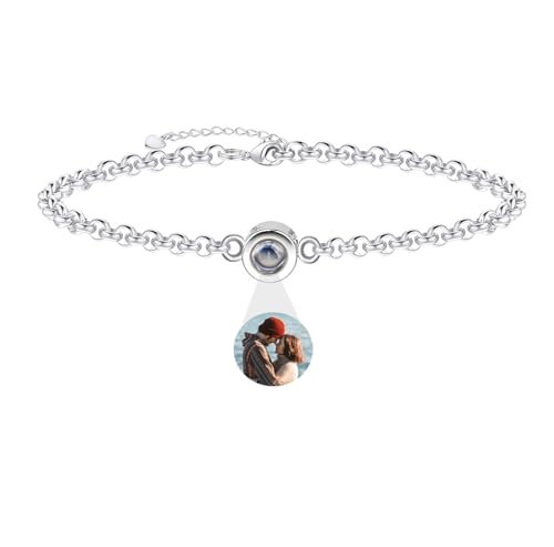 Aina Lighting Personalisiertes Armband mit Foto benutzerdefinierte Armband mit Bild im Stein Ich liebe dich Armband 100 Sprachen Foto Erinnerung Armband Schmuck Geschenk für Frauen Männer von Aina Lighting