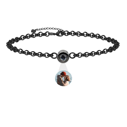 Aina Lighting Personalisiertes Armband mit Foto benutzerdefinierte Armband mit Bild im Stein Ich Liebe Dich Armband 100 Sprachen Foto Erinnerung Armband Schmuck Geschenk für Frauen Männer von Aina Lighting