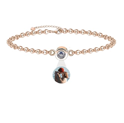 Aina Lighting Personalisiertes Armband mit Foto benutzerdefinierte Armband mit Bild im Stein Ich liebe dich Armband 100 Sprachen Foto Erinnerung Armband Schmuck Geschenk für Frauen Männer von Aina Lighting