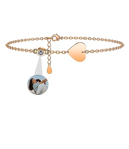 Aina Lighting Personalisiertes Armband mit Foto im Stein Ich Liebe Dich Armband 100 Sprachen Kreis Projektions Armband mit Bild Schmuck Geschenke für Frauen Ehefrau Mutter Freundin von Aina Lighting