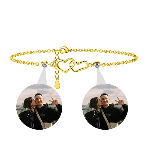 Personalisierte Armband mit Foto benutzerdefinierte Herz Armband mit Bild im Stein Speicher Foto Armband Ich liebe dich Armband 100 Sprachen Geschenke für Frauen von Aina Lighting