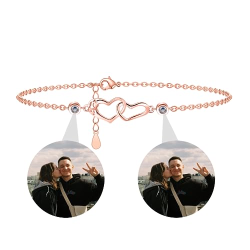 Personalisierte Armband mit Foto benutzerdefinierte Herz Armband mit Bild im Stein Speicher Foto Armband Ich Liebe Dich Armband 100 Sprachen Geschenke für Frauen von Aina Lighting