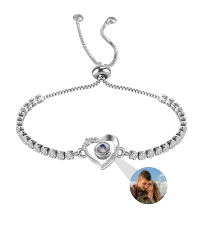 Personalisierte Armband mit Foto benutzerdefinierte Projektion Armband mit Bild im Stein Versteckte Foto Armband Ich Liebe Dich Armband in 100 Sprachen Geschenke für Frauen von Aina Lighting