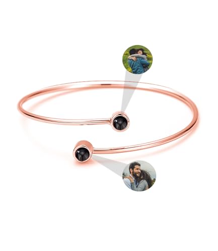 Personalisierte Foto Armband Personalisierte Projektion Armreif mit Bild im Stein versteckte Bild Armband Ich Liebe Dich Armband in 100 Sprachen Geschenke für Frauen von Aina Lighting