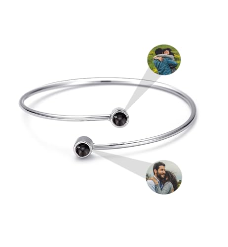 Personalisierte Foto Armband Personalisierte Projektion Armreif mit Bild im Stein versteckte Bild Armband Ich Liebe Dich Armband in 100 Sprachen Geschenke für Frauen von Aina Lighting