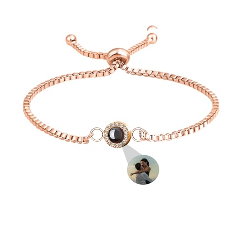 Personalisierte Foto Armband benutzerdefinierte Projektion Armband mit Bild im Stein Geheimnis Bild Armband Ich Liebe Dich Armband 100 Sprachen Speicher Foto Schmuck Armband Geschenk für Frauen von Aina Lighting