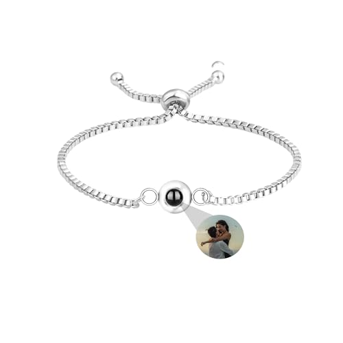 Personalisierte Foto Armband benutzerdefinierte Projektion Armband mit Bild im Stein Geheimnis Bild Armband Ich Liebe Dich Armband 100 Sprachen Speicher Foto Schmuck Armband Geschenk für Frauen von Aina Lighting