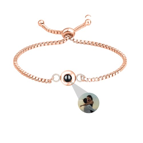 Personalisierte Foto Armband benutzerdefinierte Projektion Armband mit Bild im Stein Geheimnis Bild Armband Ich Liebe Dich Armband 100 Sprachen Speicher Foto Schmuck Armband Geschenk für Frauen von Aina Lighting