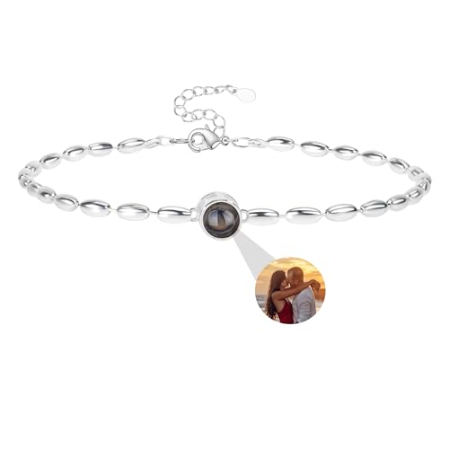 Personalisierte Foto Armband für Frauen Benutzerdefinierte Projektion Armband mit Foto im Stein Geheimnis Bild Armband Ich liebe dich Armband 100 Sprachen Foto Schmuck Armband Geschenk von Aina Lighting