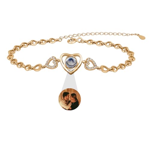 Personalisierte Herz Foto Armband benutzerdefinierte Projektion Armband mit Bild im Stein Fotoprojektor Armband Ich Liebe Dich 100 Sprachen Geschenke für Frauen von Aina Lighting