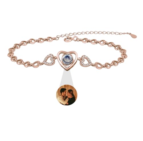 Personalisierte Herz Foto Armband benutzerdefinierte Projektion Armband mit Bild im Stein Fotoprojektor Armband Ich Liebe Dich 100 Sprachen Geschenke für Frauen von Aina Lighting