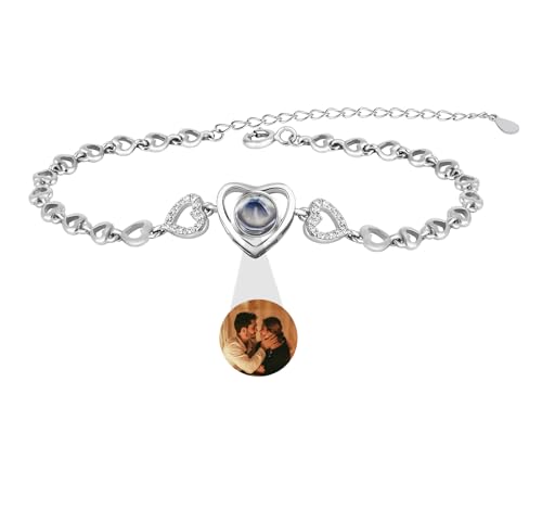 Personalisierte Herz Foto Armband benutzerdefinierte Projektion Armband mit Bild im Stein Fotoprojektor Armband Ich Liebe Dich 100 Sprachen Geschenke für Frauen von Aina Lighting