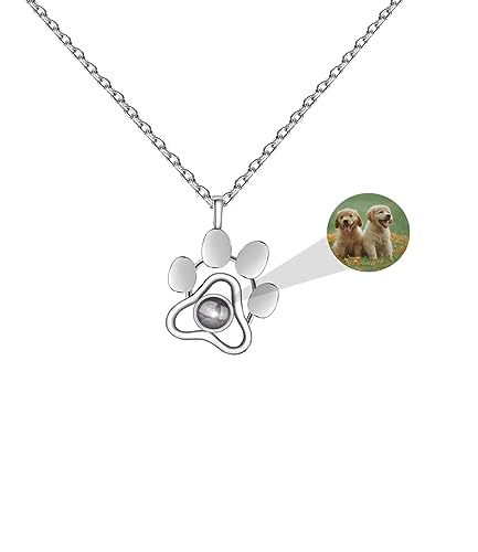 Personalisierte Kette mit Bild im Stein Benutzerdefinierte Foto Projektion Halskette Ich Liebe Dich Halskette 100 Sprachen Diamantkreis Anhänger Schmuck Geschenke für Frauen Ehefrau Mutter Freundin von Aina Lighting