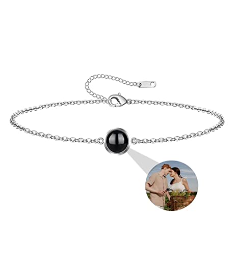 Aina Lighting Personalisiertes Armband mit Foto im Stein Ich liebe dich 100 Sprachen Kreis Projektions Armband mit Bild Schmuck Geschenke für Frauen Ehefrau Mutter Freundin von Aina Lighting