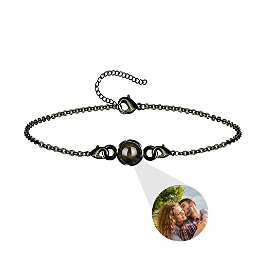 Aina Lighting Personalisiertes Armband mit Foto im Stein Ich liebe dich 100 Sprachen Kreis Projektions Armband mit Bild Schmuck Geschenke für Frauen Ehefrau Mutter Freundin von Aina Lighting
