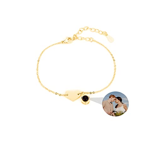 Aina Lighting Personalisiertes Armband mit Foto im Stein Ich liebe dich 100 Sprachen Kreis Projektions Armband mit Bild Schmuck Geschenke für Frauen Ehefrau Mutter Freundin von Aina Lighting
