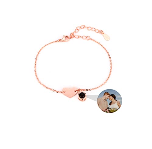 Aina Lighting Personalisiertes Armband mit Foto im Stein Ich liebe dich 100 Sprachen Kreis Projektions Armband mit Bild Schmuck Geschenke für Frauen Ehefrau Mutter Freundin von Aina Lighting