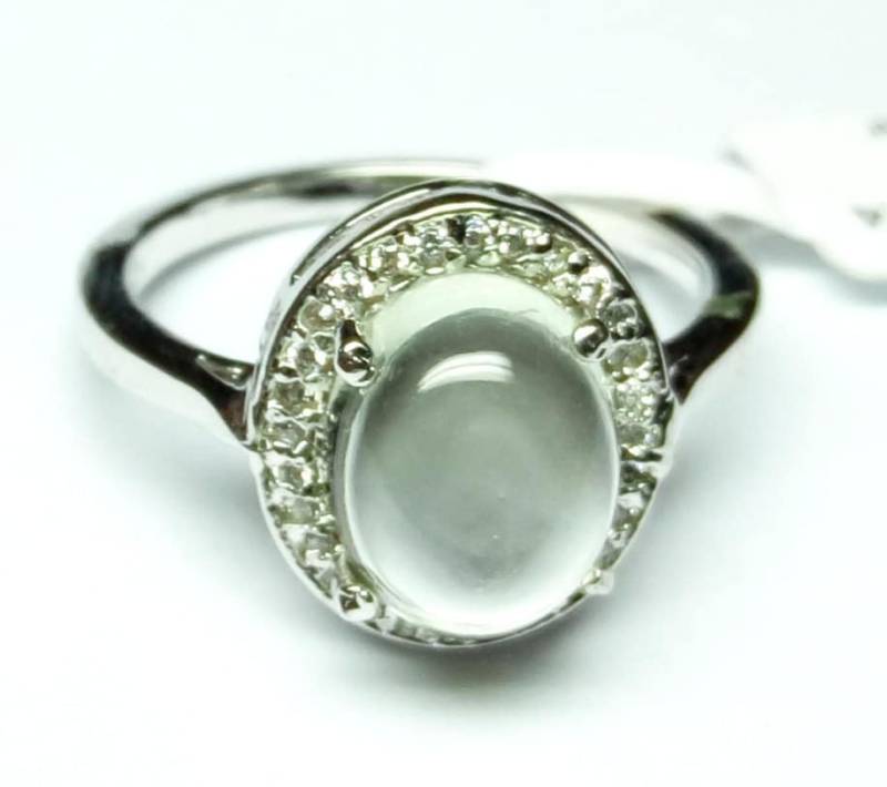 Prasiolit Grüner Amethyst Ring Handgemachter 925 Sterling Silber Cz Ring, Größe 7 von Ainigems