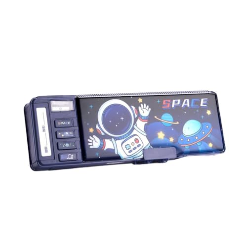 Ainiupi Multifunktionales Federmäppchen für Mädchen/Jungen, niedliches Cartoon-Stiftebox, Organizer, Schreibwaren, Spitzer, Zeitplan, Whiteboard, Schulbedarf, beste Geschenke für Kinder (blau) von Ainiupi