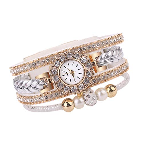 Ainiyo Armbanduhr Damen Uhren Schmuck Quarzuhr Perlenkettenarmband Edelstahlarmband Geburtstagsgeschenk Mode Mädchen Frauen Mutter Beste Freundin Damen Armbanduhr Weihnachten Karneval Geschenke von Ainiyo