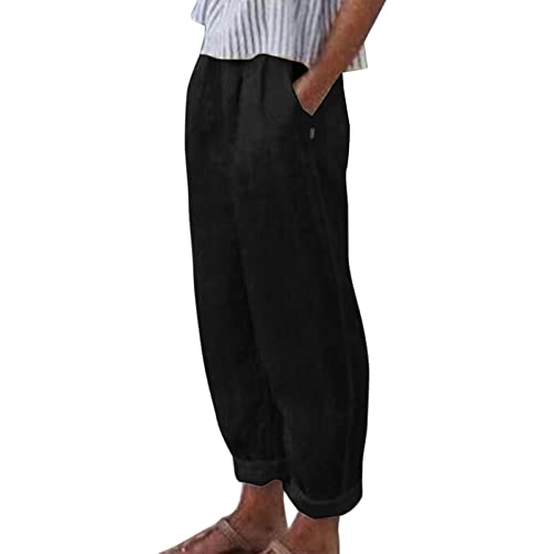 Ainiyo Leinenhose Damen Sommer High Waist Baggy 7/8 Lose Boho Leinen Baumwolle Hose für Frauen Sommerhose Damen Leicht Luftige Stoffhose Freizeithose Yogahose Jogginghose Sporthose Ainiyo Leinenhose Damen Sommer High Waist Baggy 7/8 Lose Boho Leinen Baumwolle Hose für Frauen Sommerhose Damen Leicht Luftige Stoffhose Freizeithose Yogahose Jogginghose Sporthose von Ainiyo