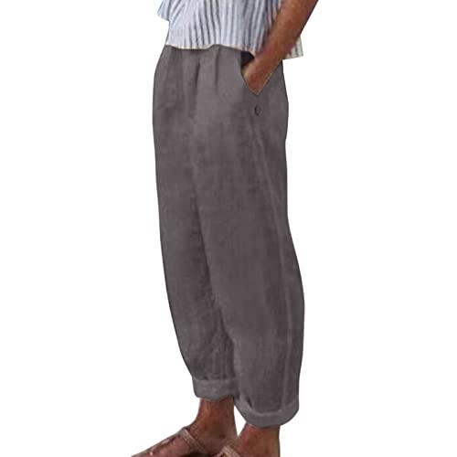Ainiyo Leinenhose Damen Sommer High Waist Baggy 7/8 Lose Boho Leinen Baumwolle Hose für Frauen Sommerhose Damen Leicht Luftige Stoffhose Freizeithose Yogahose Jogginghose Sporthose Ainiyo Leinenhose Damen Sommer High Waist Baggy 7/8 Lose Boho Leinen Baumwolle Hose für Frauen Sommerhose Damen Leicht Luftige Stoffhose Freizeithose Yogahose Jogginghose Sporthose von Ainiyo