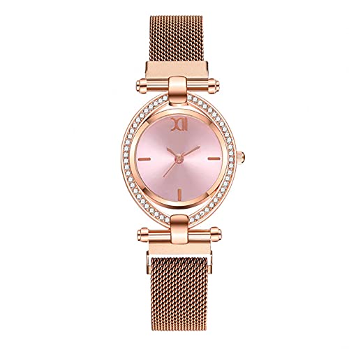 Ainiyo Uhr Damen Armbanduhr Damenuhren Quarzuhr Watch für Frauen Damen, Casual Quarz Edelstahl Band Damen Blume Strass Uhr Mädchenuhr Damenuhr von Ainiyo