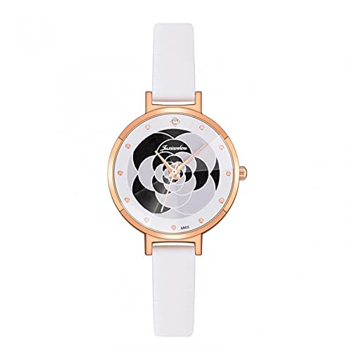 Ainiyo Uhr Damen Armbanduhr Damenuhren Quarzuhr Watch für Frauen Damen, Damen Casual Fashion Quarz Kunstleder Mesh Armband Uhr Mädchenuhr Damenuhr Weiß von Ainiyo