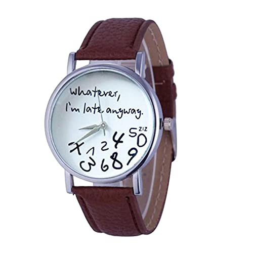 Ainiyo Uhr Damen Armbanduhr Damenuhren Quarzuhr Watch für Frauen Damen, Damen Gürteluhr Fashion Hochwertige Uhr – ich Bin sowieso zu spät Mädchenuhr Damenuhr von Ainiyo