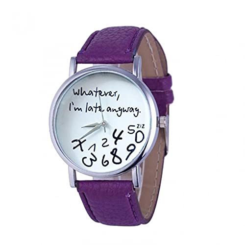 Ainiyo Uhr Damen Armbanduhr Damenuhren Quarzuhr Watch für Frauen Damen, Damen Gürteluhr Fashion Hochwertige Uhr – ich Bin sowieso zu spät Mädchenuhr Damenuhr von Ainiyo