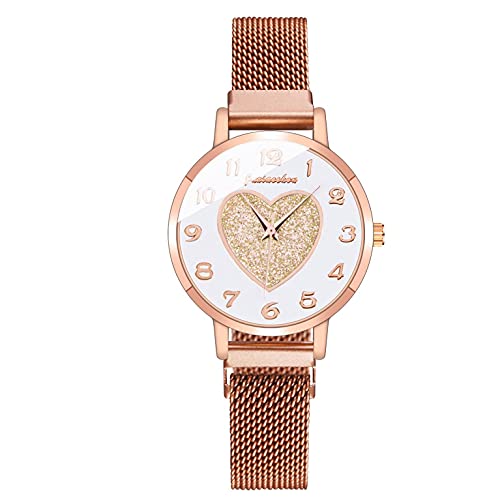 Ainiyo Uhr Damen Armbanduhr Damenuhren Quarzuhr Watch für Frauen Damen, Damen Quarz-Armbanduhren Edelstahl Band Strap Spin Watch Mädchenuhr Damenuhr von Ainiyo