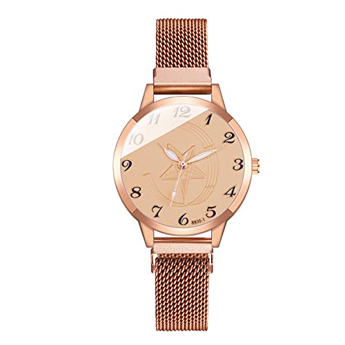 Ainiyo Uhr Damen Armbanduhr Damenuhren Quarzuhr Watch für Frauen Damen, Damen Quarzuhr Edelstahlband Rotierende Uhr Mädchenuhr Damenuhr von Ainiyo