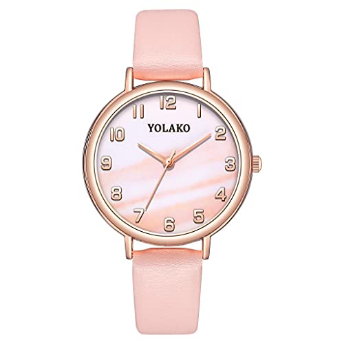 Ainiyo Uhr Damen Armbanduhr Damenuhren Quarzuhr Watch für Frauen Damen, Elegante minimalistische Mode mit Armband Zifferblatt Damen Quarzuhr Geschenk Mädchenuhr Damenuhr Rosa von Ainiyo