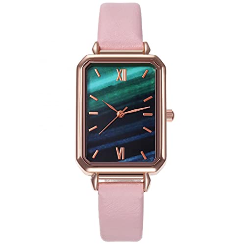 Ainiyo Uhr Damen Armbanduhr Damenuhren Quarzuhr Watch für Frauen Damen, Elegante minimalistische Mode mit Lederband Zifferblatt Damen Quarzuhr Geschenkuhr Mädchenuhr Damenuhr Rosa von Ainiyo