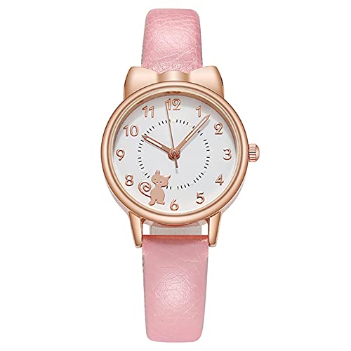 Ainiyo Uhr Damen Armbanduhr Damenuhren Quarzuhr Watch für Frauen Damen, Niedliche Cartoon-Katze leuchtende Studentenuhr Damenquarzuhr Damenuhr Mädchenuhr Damenuhr von Ainiyo