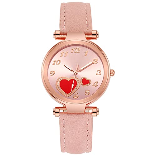 Ainiyo Uhr Damen Herz Muster Armbanduhr Luxus Damenuhren Marken Quarzuhr Watch Geschenk für Frauen Damen Frau Mama Teenager Mädchen Beste Freundin Oma Weihnachten von Ainiyo