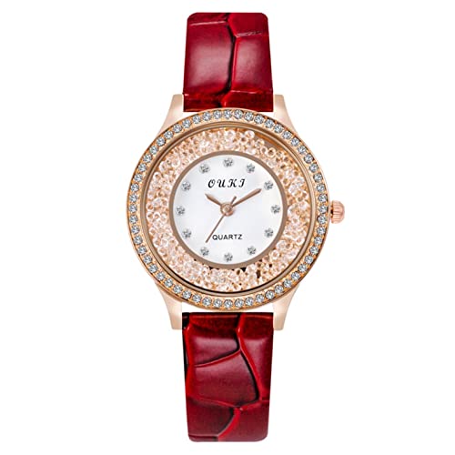 Ainiyo Uhr Damen Runde Form Einfacher Retro Luxus Armbanduhr Damenuhren Marken Quarzuhr Watch Geschenk für Frauen Damen Frau Mama Teenager Mädchen Beste Freundin Oma Weihnachten von Ainiyo