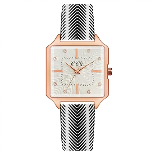 Ainiyo Uhr Damen Stahlband Quadrat Armbanduhr Luxus Damenuhren Marken Quarzuhr Watch Geschenk für Frauen Damen Frau Mama Teenager Mädchen Beste Freundin Oma Weihnachten von Ainiyo