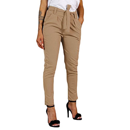 Damen Cropped Hose Klassische Chino Hose Freizeithose Große Größen Elegant Stoffhose für Frauen Damen Casual Loose Bequem Kuschelhose Damen Flauschig von Ainiyo